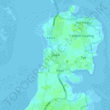 Topografisk kort Stoke, højde, terræn