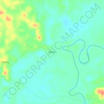 Topografisk kort Damar, højde, terræn