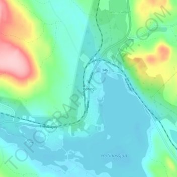 Topografisk kort Hoting, højde, terræn