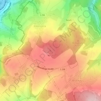 Topografisk kort Sose, højde, terræn
