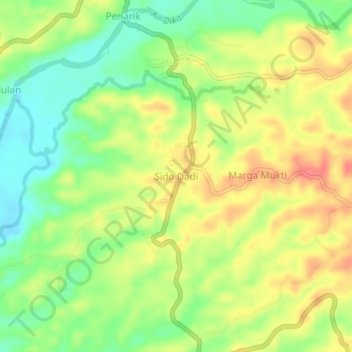 Topografisk kort Sido Dadi, højde, terræn