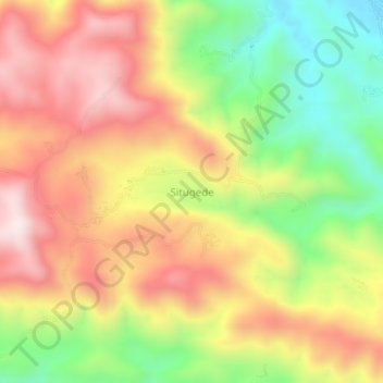 Topografisk kort Situgede, højde, terræn