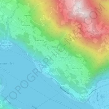 Topografisk kort Sappl, højde, terræn
