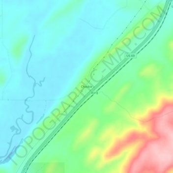 Topografisk kort Chockie, højde, terræn