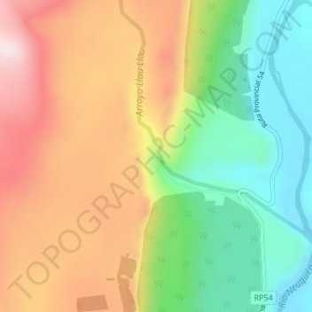 Topografisk kort Cascada La Fragua, højde, terræn