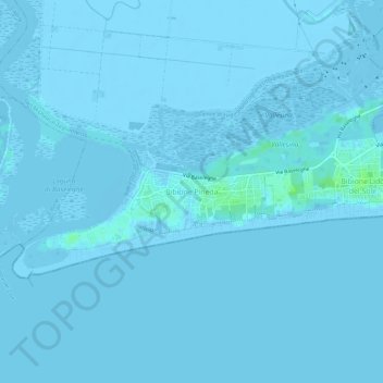 Topografisk kort Bibione Pineda, højde, terræn