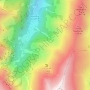 Topografisk kort Le Tagliole, højde, terræn