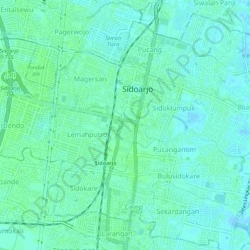 Topografisk kort Sidokumpul, højde, terræn