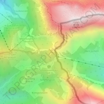 Topografisk kort Pfaffenkegel, højde, terræn