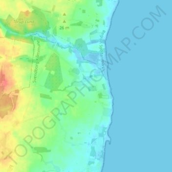 Topografisk kort Revsøre, højde, terræn