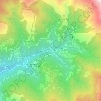 Topografisk kort Maglio di Colla, højde, terræn