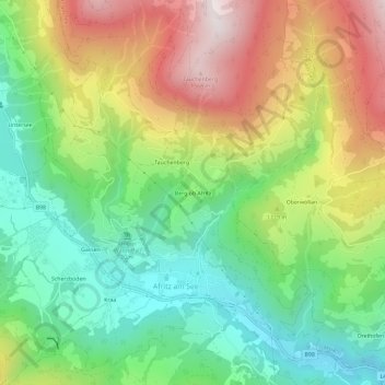Topografisk kort Berg ob Afritz, højde, terræn