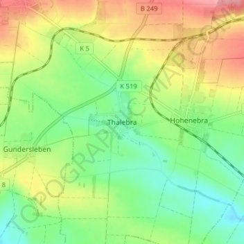 Topografisk kort Thalebra, højde, terræn