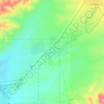 Topografisk kort Rahma, højde, terræn