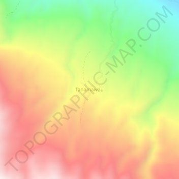Topografisk kort Tanamawau, højde, terræn
