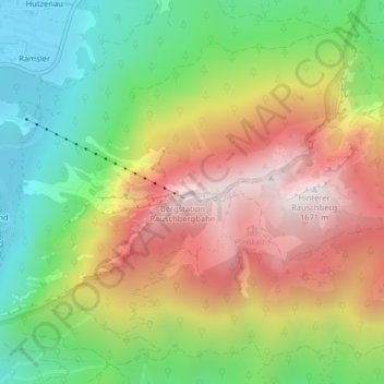 Topografisk kort Rauschberg, højde, terræn
