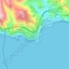 Topografisk kort Mortola Inferiore, højde, terræn