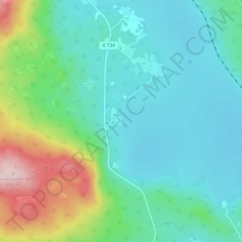 Topografisk kort Viken, højde, terræn