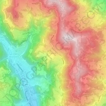 Topografisk kort Alvese, højde, terræn