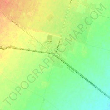 Topografisk kort Kirwee, højde, terræn