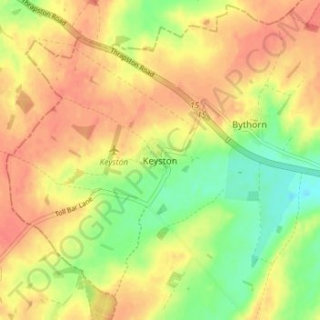Topografisk kort Keyston, højde, terræn