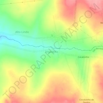 Topografisk kort Ingazeira, højde, terræn