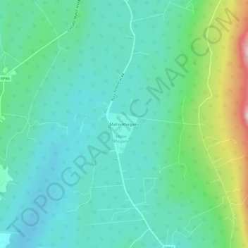 Topografisk kort Mallín Ahogado, højde, terræn