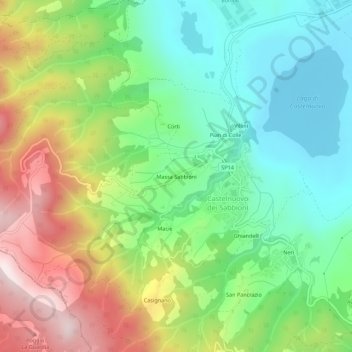 Topografisk kort Massa Sabbioni, højde, terræn