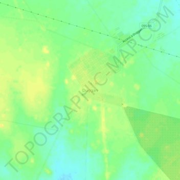 Topografisk kort Duggan, højde, terræn