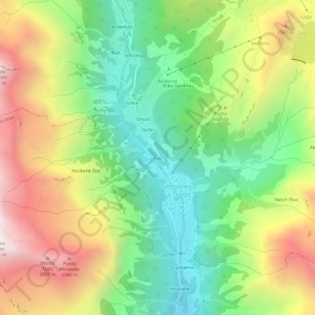 Topografisk kort Eyo, højde, terræn