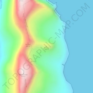 Topografisk kort Klettur, højde, terræn