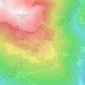Topografisk kort Emberger Alm, højde, terræn