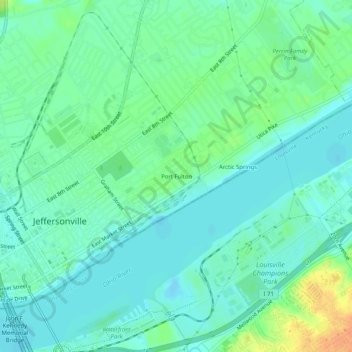 Topografisk kort Port Fulton, højde, terræn
