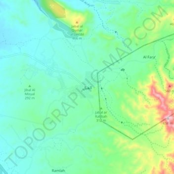 Topografisk kort Al Ghail, højde, terræn