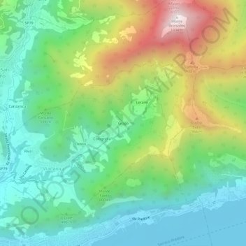 Topografisk kort Giogo, højde, terræn