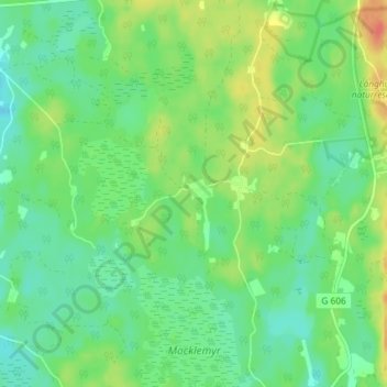 Topografisk kort Ekåsen, højde, terræn