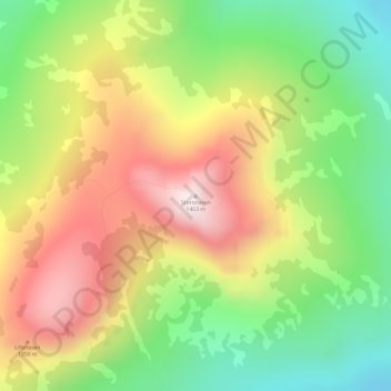 Topografisk kort Storsnasen, højde, terræn