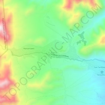 Topografisk kort El Salto, højde, terræn