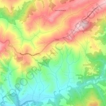 Topografisk kort Ariano, højde, terræn
