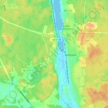 Topografisk kort Skärsta, højde, terræn