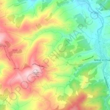 Topografisk kort San Cresci, højde, terræn