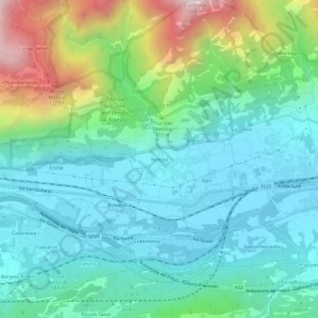 Topografisk kort Foresto, højde, terræn