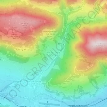 Topografisk kort Valle San Silvestro, højde, terræn