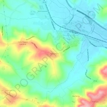 Topografisk kort Abbadia, højde, terræn