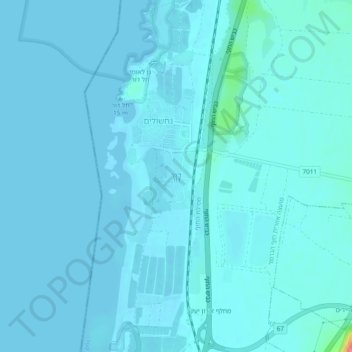 Topografisk kort Al-Tantoura, højde, terræn