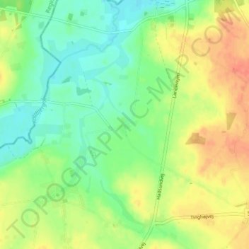 Topografisk kort Øster Kondrup, højde, terræn