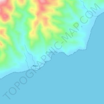 Topografisk kort Karbubu, højde, terræn