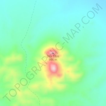 Topografisk kort Dos Titos, højde, terræn