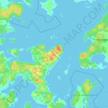 Topografisk kort Lögla, højde, terræn
