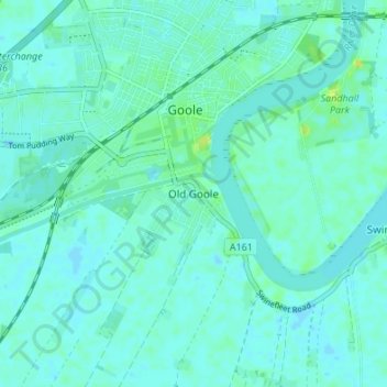 Topografisk kort Old Goole, højde, terræn